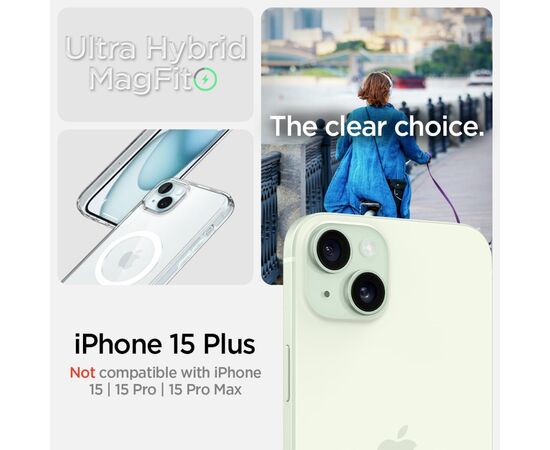 Чехол для мобильного телефона Spigen Apple iPhone 15 Plus Ultra Hybrid MagFit White (ACS06660), изображение 3 Чехол для мобильного телефона Spigen Apple iPhone 15 Plus Ultra Hybrid MagFit White (ACS06660), изображение 3