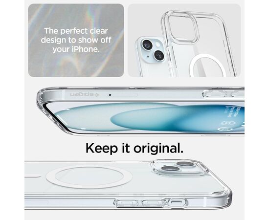 Чехол для мобильного телефона Spigen Apple iPhone 15 Plus Ultra Hybrid MagFit White (ACS06660), изображение 4 Чехол для мобильного телефона Spigen Apple iPhone 15 Plus Ultra Hybrid MagFit White (ACS06660), изображение 4