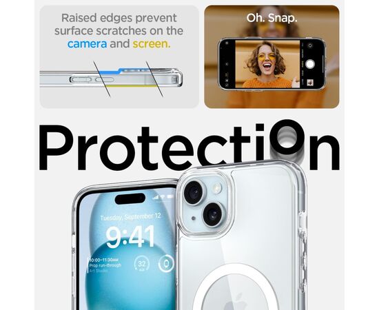 Чехол для мобильного телефона Spigen Apple iPhone 15 Plus Ultra Hybrid MagFit White (ACS06660), изображение 6 Чехол для мобильного телефона Spigen Apple iPhone 15 Plus Ultra Hybrid MagFit White (ACS06660), изображение 6