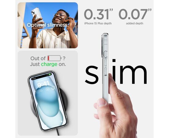 Чехол для мобильного телефона Spigen Apple iPhone 15 Plus Ultra Hybrid MagFit White (ACS06660), изображение 8 Чехол для мобильного телефона Spigen Apple iPhone 15 Plus Ultra Hybrid MagFit White (ACS06660), изображение 8