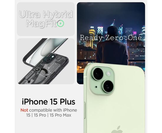 Чехол для мобильного телефона Spigen Apple iPhone 15 Plus Ultra Hybrid MagFit Zero One (ACS06664), изображение 3 Чехол для мобильного телефона Spigen Apple iPhone 15 Plus Ultra Hybrid MagFit Zero One (ACS06664), изображение 3