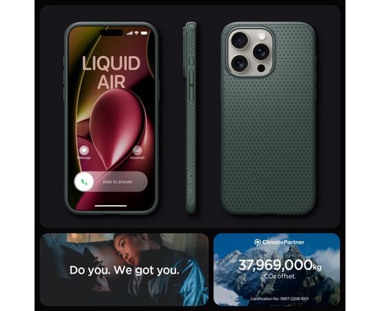Чехол для мобильного телефона Spigen Apple iPhone 15 Pro Liquid Air Abyss Green (ACS06706), изображение 10 Чехол для мобильного телефона Spigen Apple iPhone 15 Pro Liquid Air Abyss Green (ACS06706), изображение 10