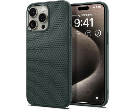 Чехол для мобильного телефона Spigen Apple iPhone 15 Pro Liquid Air Abyss Green (ACS06706), изображение 4 Чехол для мобильного телефона Spigen Apple iPhone 15 Pro Liquid Air Abyss Green (ACS06706), изображение 4