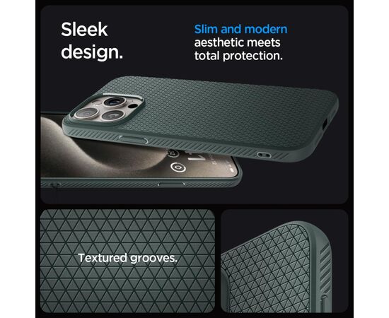 Чехол для мобильного телефона Spigen Apple iPhone 15 Pro Liquid Air Abyss Green (ACS06706), изображение 6 Чехол для мобильного телефона Spigen Apple iPhone 15 Pro Liquid Air Abyss Green (ACS06706), изображение 6