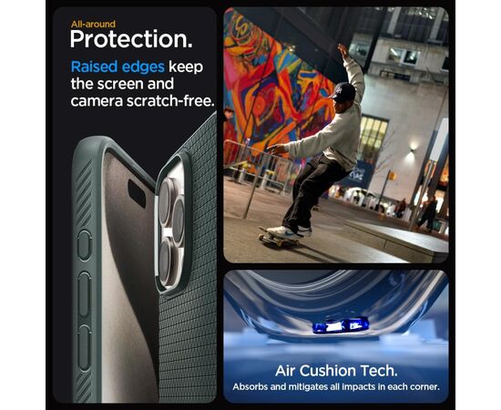 Чехол для мобильного телефона Spigen Apple iPhone 15 Pro Liquid Air Abyss Green (ACS06706), изображение 8 Чехол для мобильного телефона Spigen Apple iPhone 15 Pro Liquid Air Abyss Green (ACS06706), изображение 8