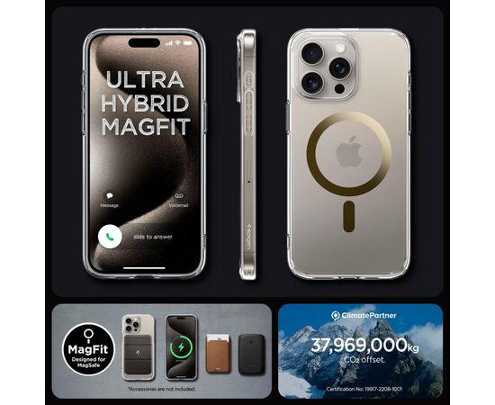 Чехол для мобильного телефона Spigen Apple iPhone 15 Pro Max Ultra Hybrid MagFit Gold (ACS06579), изображение 10 Чехол для мобильного телефона Spigen Apple iPhone 15 Pro Max Ultra Hybrid MagFit Gold (ACS06579), изображение 10