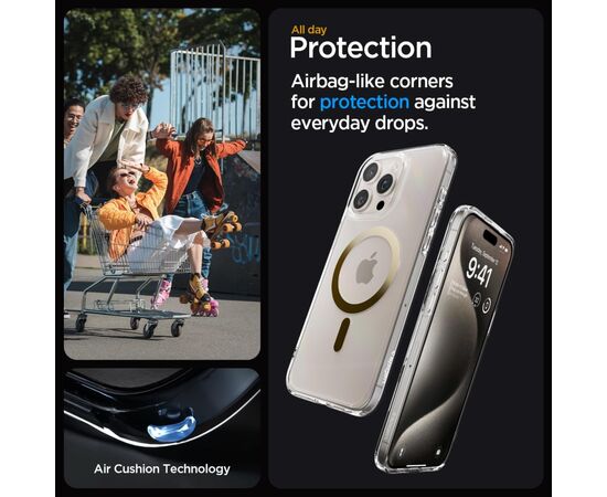 Чехол для мобильного телефона Spigen Apple iPhone 15 Pro Max Ultra Hybrid MagFit Gold (ACS06579), изображение 7 Чехол для мобильного телефона Spigen Apple iPhone 15 Pro Max Ultra Hybrid MagFit Gold (ACS06579), изображение 7