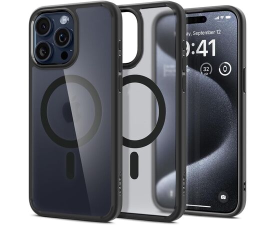 Чехол для мобильного телефона Spigen Apple iPhone 15 Pro Ultra Hybrid MagFit Frost Black (ACS06720), изображение 2 Чехол для мобильного телефона Spigen Apple iPhone 15 Pro Ultra Hybrid MagFit Frost Black (ACS06720), изображение 2