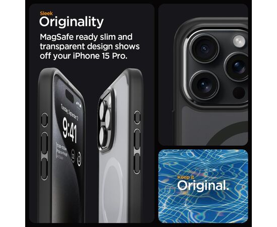 Чехол для мобильного телефона Spigen Apple iPhone 15 Pro Ultra Hybrid MagFit Frost Black (ACS06720), изображение 6 Чехол для мобильного телефона Spigen Apple iPhone 15 Pro Ultra Hybrid MagFit Frost Black (ACS06720), изображение 6