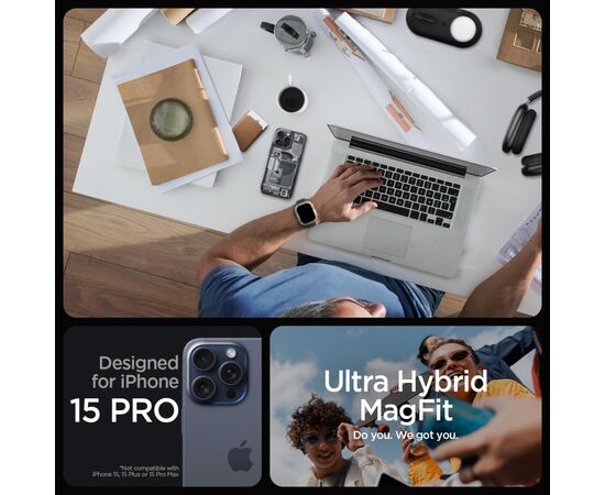 Чехол для мобильного телефона Spigen Apple iPhone 15 Pro Ultra Hybrid MagFit Zero One (ACS06721), изображение 4 Чехол для мобильного телефона Spigen Apple iPhone 15 Pro Ultra Hybrid MagFit Zero One (ACS06721), изображение 4