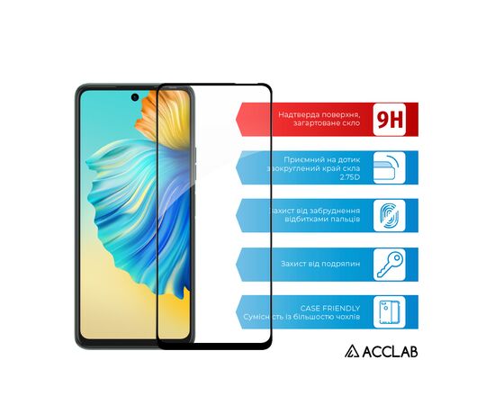 Скло захисне ACCLAB Full Glue Tecno Camon 17P (1283126515828), зображення 2 Скло захисне ACCLAB Full Glue Tecno Camon 17P (1283126515828), зображення 2