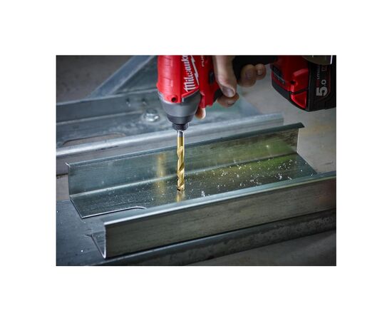 Сверло Milwaukee по металлу RedHEX HSS-G TiN, 4,8мм (48894711), изображение 4 Сверло Milwaukee по металлу RedHEX HSS-G TiN, 4,8мм (48894711), изображение 4