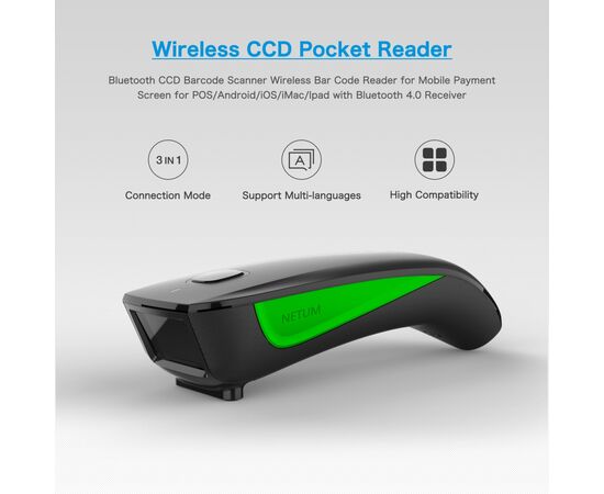 Сканер штрих-кода Netum C740 Bluetooth (C740), изображение 2 Сканер штрих-кода Netum C740 Bluetooth (C740), изображение 2