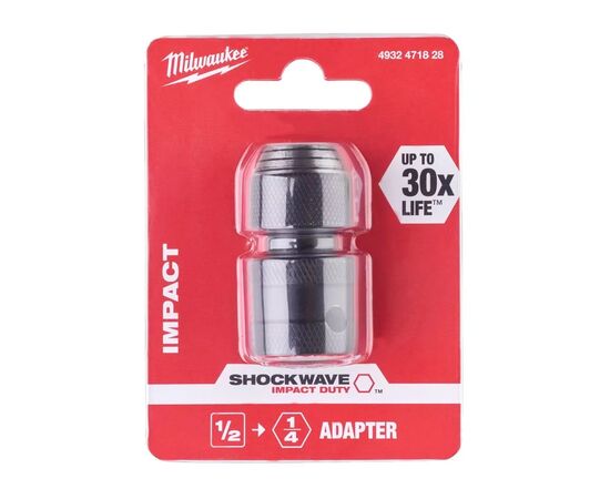 Адаптер для инструмента Milwaukee з 1/2" на 1/4" (4932471828), изображение 2 Адаптер для инструмента Milwaukee з 1/2" на 1/4" (4932471828), изображение 2