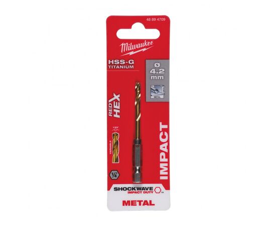 Свердло Milwaukee по металу RedHEX HSS-G TiN, 4,2мм (48894709), зображення 3