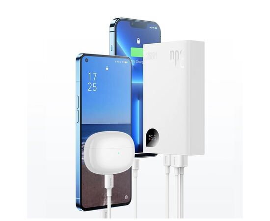 Батарея универсальная Baseus Adaman 2 20000mAh 30W, PD, QC, White (PPAD050002), изображение 7 Батарея универсальная Baseus Adaman 2 20000mAh 30W, PD, QC, White (PPAD050002), изображение 7
