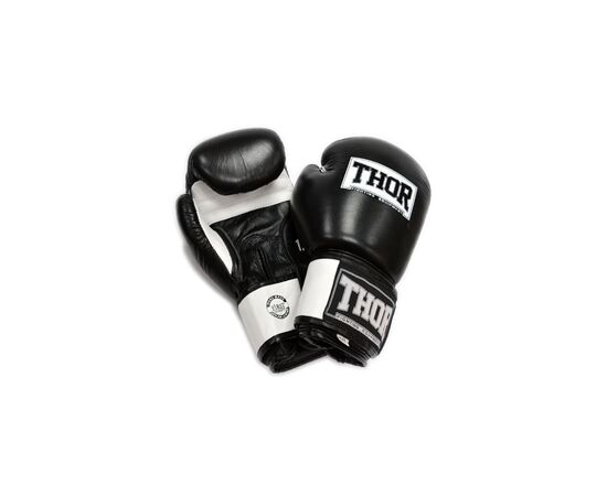 Боксерські рукавички Thor Sparring Шкіра 16oz Чорно-білі (558(Leather) BLK/WH 16 oz.)