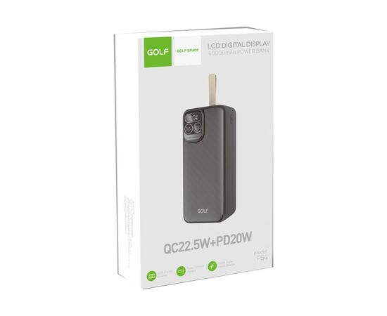 Батарея універсальна Golf P54 40000mah (PD20W+QC22.5W) Black (964380), зображення 6 Батарея універсальна Golf P54 40000mah (PD20W+QC22.5W) Black (964380), зображення 6