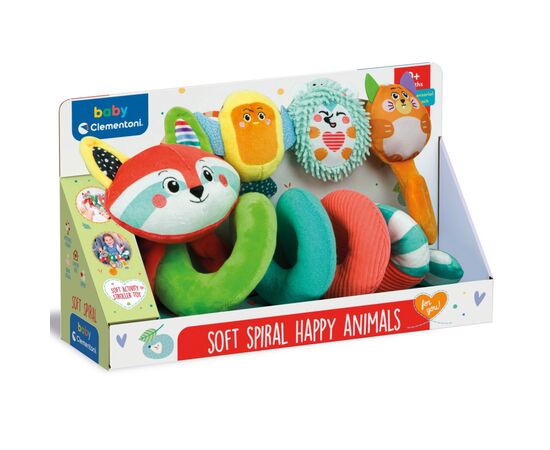 Игрушка на коляску Clementoni oft Spiral Happy Animals (17799), изображение 2 Игрушка на коляску Clementoni oft Spiral Happy Animals (17799), изображение 2