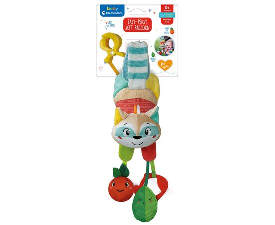 Игрушка на коляску Clementoni Easy-Peasy Soft Raccoon погремушка (17789), изображение 2 Игрушка на коляску Clementoni Easy-Peasy Soft Raccoon погремушка (17789), изображение 2