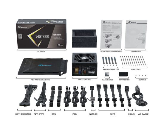Блок питания Seasonic 850W (VERTEX PX-850 (12851PXAFS)), изображение 7 Блок питания Seasonic 850W (VERTEX PX-850 (12851PXAFS)), изображение 7