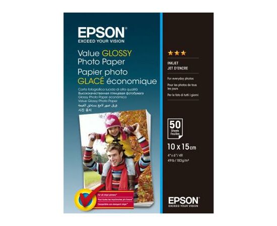 Фотопапір Epson 10х15 Value Glossy Photo (C13S400038)