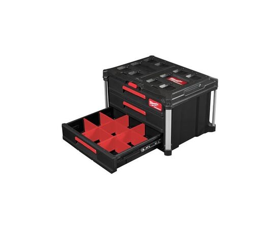 Ящик для инструментов Milwaukee PACKOUT с 3-мя выдвижными отсеками (4932472130), изображение 3 Ящик для инструментов Milwaukee PACKOUT с 3-мя выдвижными отсеками (4932472130), изображение 3