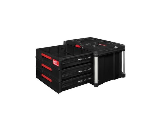 Ящик для инструментов Milwaukee PACKOUT с 3-мя выдвижными отсеками (4932472130), изображение 4 Ящик для инструментов Milwaukee PACKOUT с 3-мя выдвижными отсеками (4932472130), изображение 4