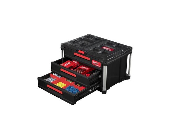 Ящик для инструментов Milwaukee PACKOUT с 3-мя выдвижными отсеками (4932472130), изображение 5 Ящик для инструментов Milwaukee PACKOUT с 3-мя выдвижными отсеками (4932472130), изображение 5