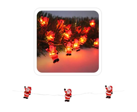 Гирлянда Chomik Санта струна, 2,2 м, 20 LED теплый белый, 2АА (5900779854178), изображение 3 Гирлянда Chomik Санта струна, 2,2 м, 20 LED теплый белый, 2АА (5900779854178), изображение 3