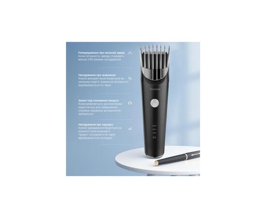 Машинка для стрижки Xiaomi ShowSee Electric Hair Clipper Black (C2-BK), зображення 5 Машинка для стрижки Xiaomi ShowSee Electric Hair Clipper Black (C2-BK), зображення 5