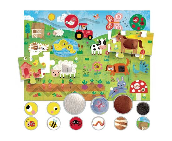 Пазл Headu тактильный Монтессори "Ферма" (MU23592), изображение 2 Пазл Headu тактильный Монтессори "Ферма" (MU23592), изображение 2