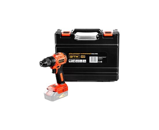 Шуруповерт GTM DS18/50BL, 18В, 50Нм, 2шв (без АКБ та ЗП) (DS18/50BL_BARE TOOL)