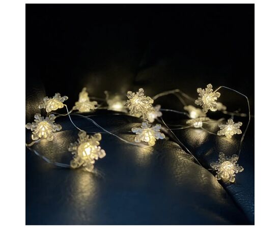 Гирлянда Chomik Снежинки струна 2,2м, 20 LED теплый белый, 2АА (5900779854208), изображение 5 Гирлянда Chomik Снежинки струна 2,2м, 20 LED теплый белый, 2АА (5900779854208), изображение 5