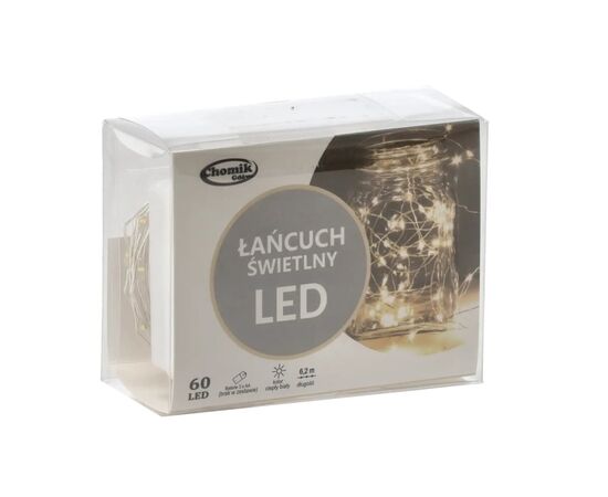 Гірлянда Chomik Гірлянда-струна 6,2 м, 60 LED теплий білий, 3АА батар., ІР44 (5900779802650), зображення 3 Гірлянда Chomik Гірлянда-струна 6,2 м, 60 LED теплий білий, 3АА батар., ІР44 (5900779802650), зображення 3