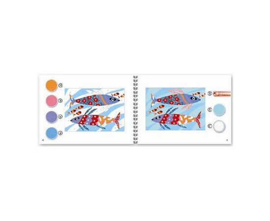 Набор для творчества Djeco Рисование песком и блестками Радужные рыбки (DJ08661), изображение 4 Набор для творчества Djeco Рисование песком и блестками Радужные рыбки (DJ08661), изображение 4