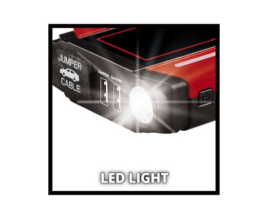 Пуско зарядное устройство Einhell CE-JS 18 Jump Starter Power Bank, 18000мАг, 2хUSB 5В, 12В, пуск 600A (1091531), изображение 6