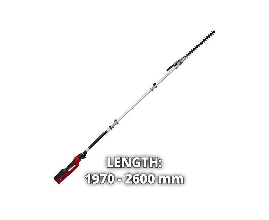 Кусторез Einhell телескопический GC-HH 9046, 900Вт, 460мм, шаг 20мм, штанга 1.97-2.6м (3403880), изображение 4 Кусторез Einhell телескопический GC-HH 9046, 900Вт, 460мм, шаг 20мм, штанга 1.97-2.6м (3403880), изображение 4