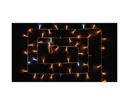 Гирлянда Delux String 100LED 10m (2*5m) 20 бел flash желт/прозр IP44 EN (90015188), изображение 2 Гирлянда Delux String 100LED 10m (2*5m) 20 бел flash желт/прозр IP44 EN (90015188), изображение 2