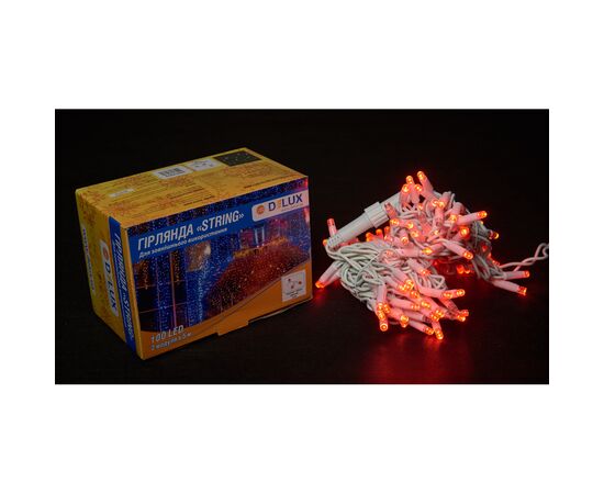 Гирлянда Delux String 100LED IP44 EN 10 м Красный/белый (90016600)
