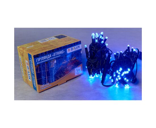 Гирлянда Delux String 100LED IP44 EN 10 м Синий/черный (90016605)