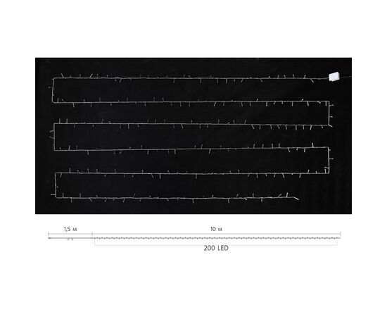 Гирлянда Delux STRING С 200 LED 10m Теплый белый/прозрачный IP20 (90017981), изображение 4 Гирлянда Delux STRING С 200 LED 10m Теплый белый/прозрачный IP20 (90017981), изображение 4