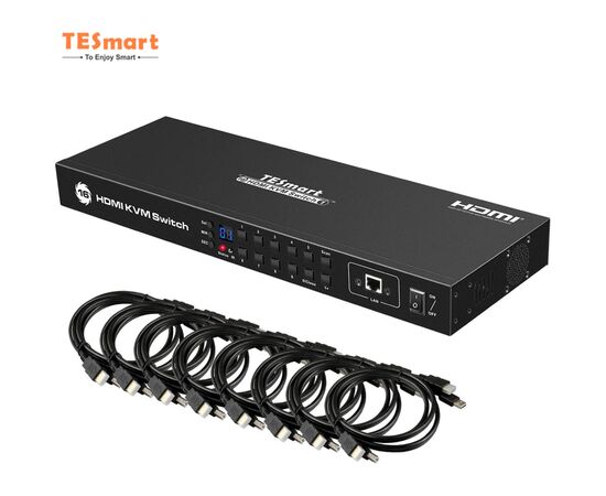 Комутатор KVM TESmart HKS1601A10, зображення 2 Комутатор KVM TESmart HKS1601A10, зображення 2