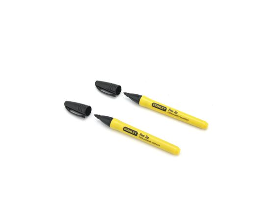 Маркер Stanley 2 шт, стойкие чернила, черный (0-47-316), изображение 2 Маркер Stanley 2 шт, стойкие чернила, черный (0-47-316), изображение 2