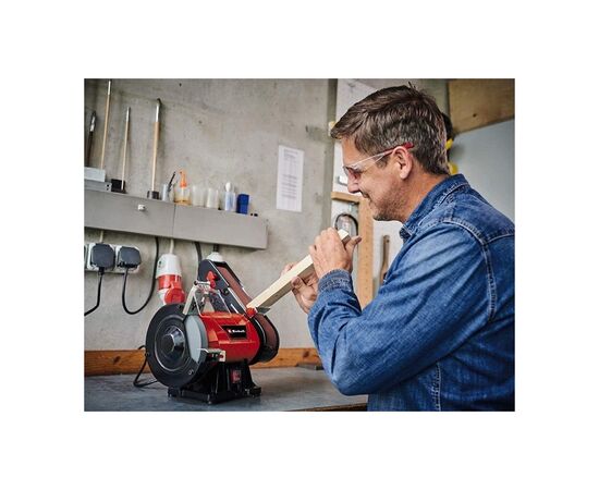 Точильный станок Einhell TC-US 350, 350Вт, круг 150мм, лента 50х686мм, 2950об/мин (4466154), изображение 2 Точильный станок Einhell TC-US 350, 350Вт, круг 150мм, лента 50х686мм, 2950об/мин (4466154), изображение 2