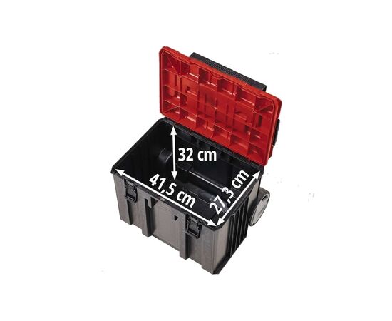 Ящик для инструментов Einhell E-Case L с колесами, до 120кг, колеса 15см (4540014), изображение 3 Ящик для инструментов Einhell E-Case L с колесами, до 120кг, колеса 15см (4540014), изображение 3