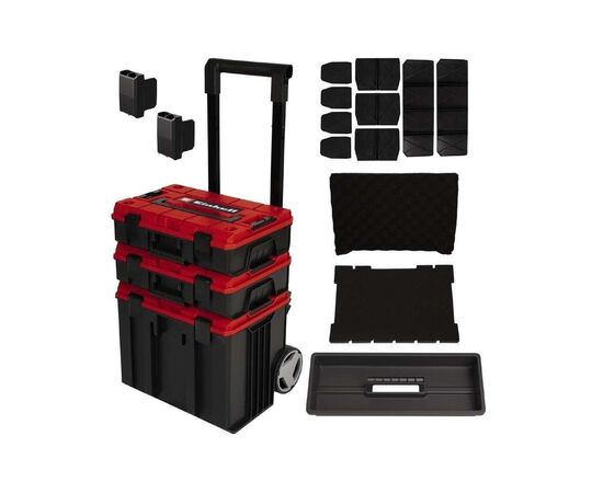 Ящик для инструментов Einhell E-Case Tower, 1 кейс S-F, 1 кейс S-F с вкладышем Grid Foam Set, 1 кейс L с колесами (4540015), изображение 2 Ящик для инструментов Einhell E-Case Tower, 1 кейс S-F, 1 кейс S-F с вкладышем Grid Foam Set, 1 кейс L с колесами (4540015), изображение 2