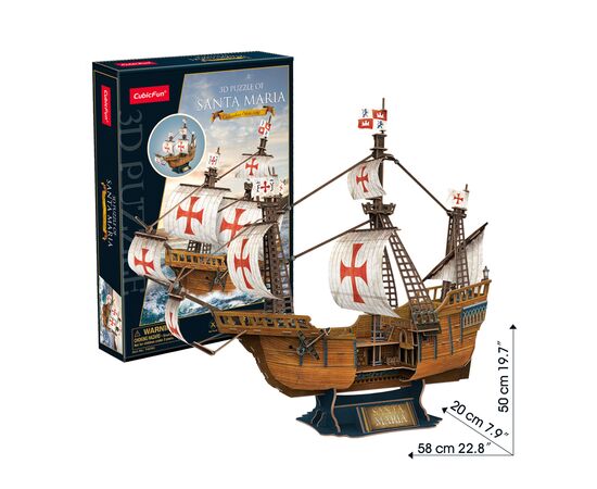 Пазл Cubic Fun 3D корабль Санта-Мария (T4038h), изображение 5 Пазл Cubic Fun 3D корабль Санта-Мария (T4038h), изображение 5