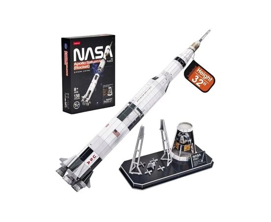 Пазл Cubic Fun 3D NASA Ракета Аполлон Сатурн-5 (DS1059h), зображення 3 Пазл Cubic Fun 3D NASA Ракета Аполлон Сатурн-5 (DS1059h), зображення 3