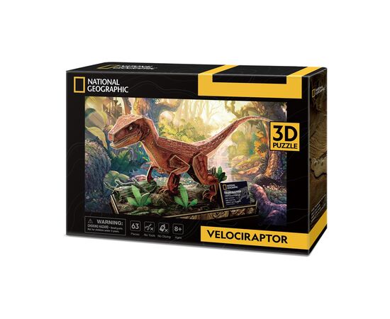 Пазл Cubic Fun 3D National Geographic Dino Велоцираптор (DS1053h)